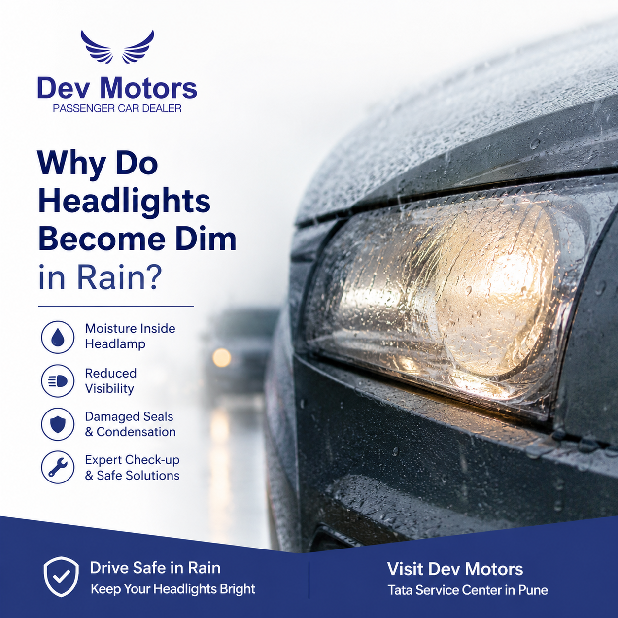 Why Do Car Headlights Become Dim in Rain? Causes, Signs & Easy Fixes